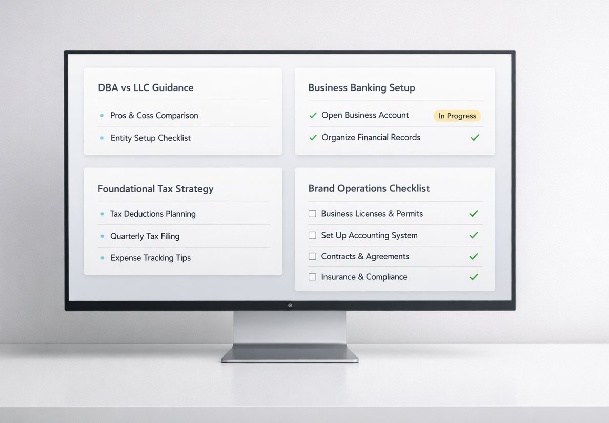 Business formation setup checklist mockup