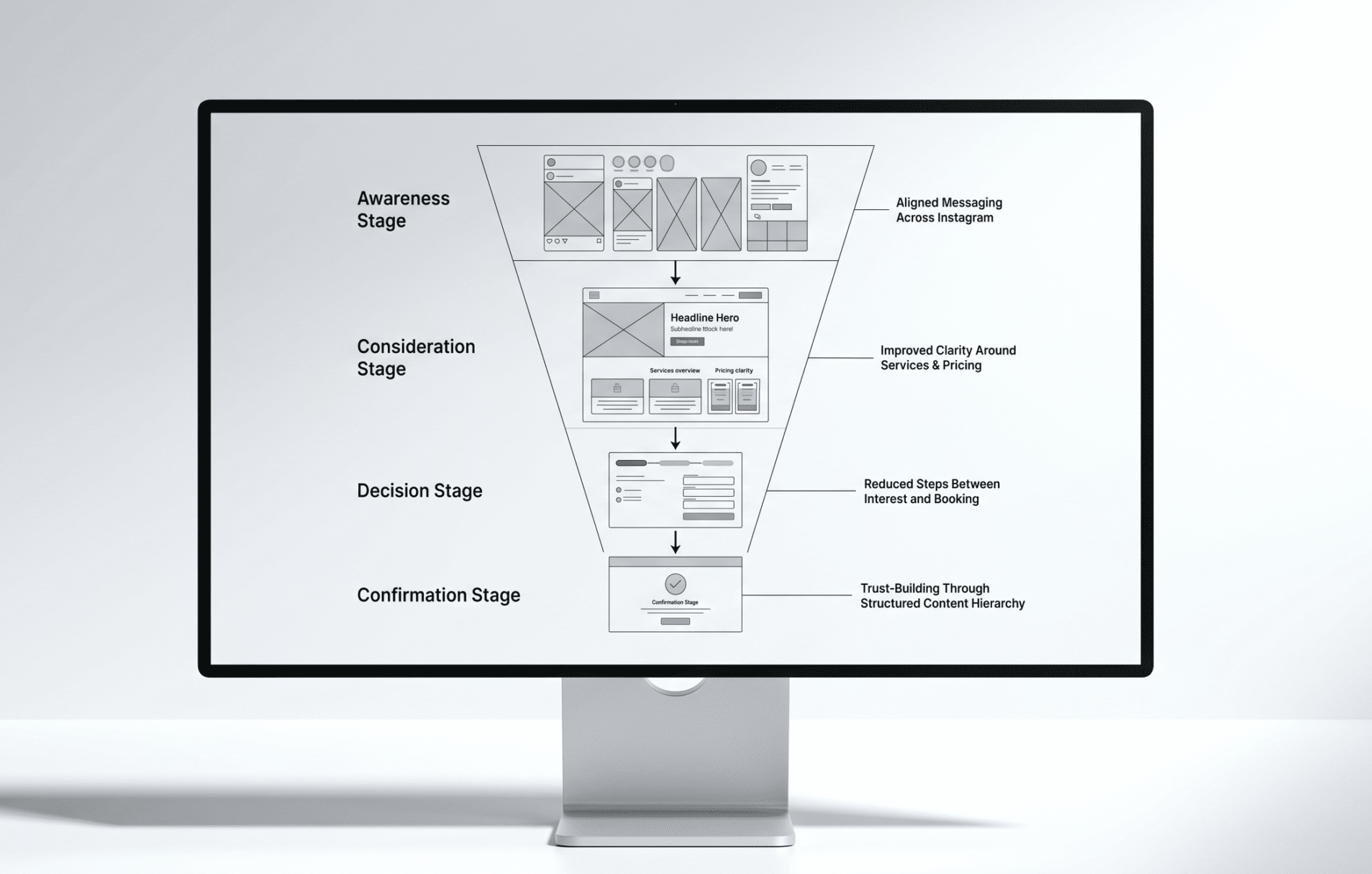 Optimized web design process funnel